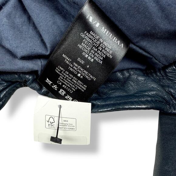 MUUBAA LONDON blue goat leather fitted biker jacket - Picture 14 of 16